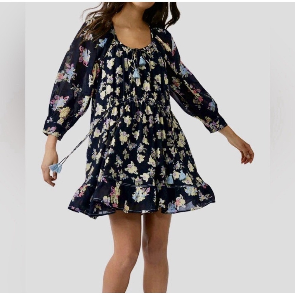 Free People Camella floral relaxed dress Sz M Boho Cottagecore Babydoll